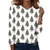 Women's Fashion Casual H Printed V-Neck Long Sleeve Decorative Button T-Shirt Tops