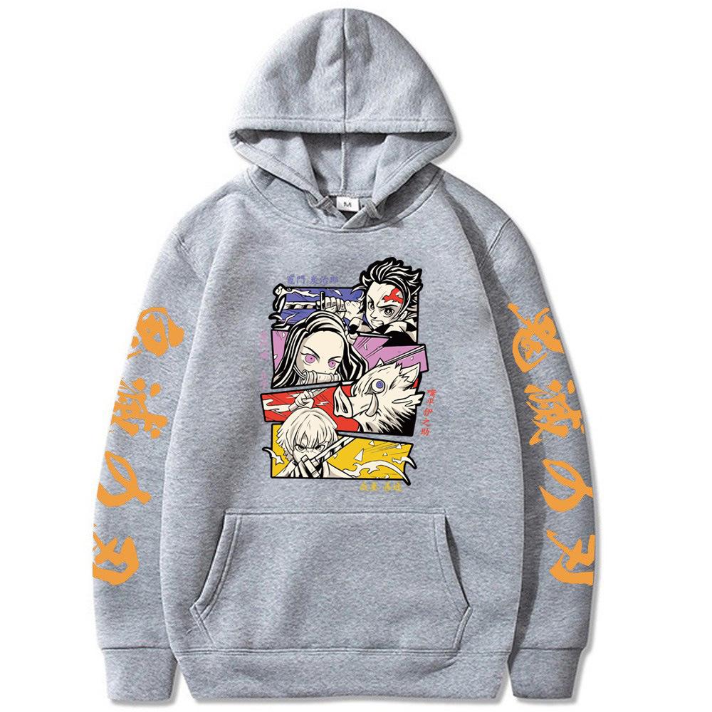 Japanese Anime Tanjiro Kamado Mitsuboshi Yoshinobu Patterned Hoodie Men Womnen Design Pullover Men Fleece Hoodies