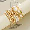 9 PCS/Set CCB Baroque Retro Stacked Imitation Pearl Friendship Bracelet, Ins Simple White and Gold Color Bracelet Sets for Women