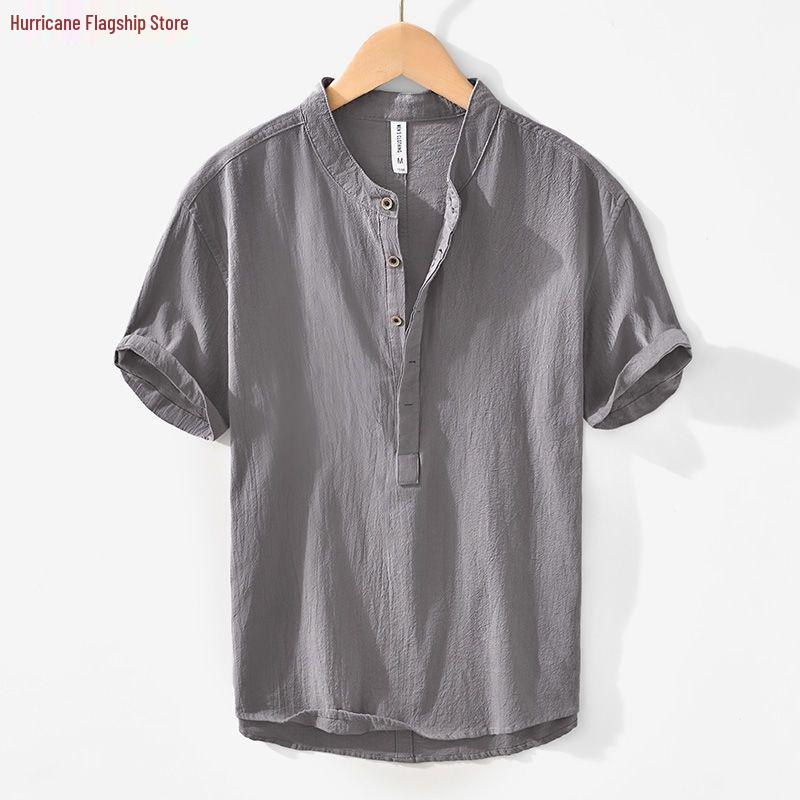 Men's Retro Cotton & Linen Summer Polo Shirt