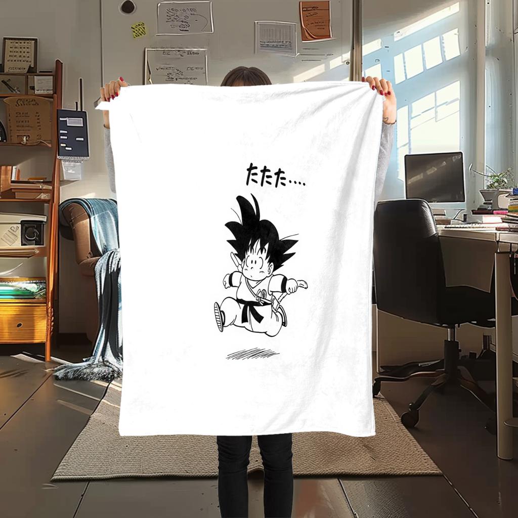1PZ Coperta Morbida in Flanella con Stampa Carina di Son Goku, Alta Qualità per Tutte le Stagioni, Decorazione per la Casa, Calore e Comfort, Perfetta per Regali di Natale
