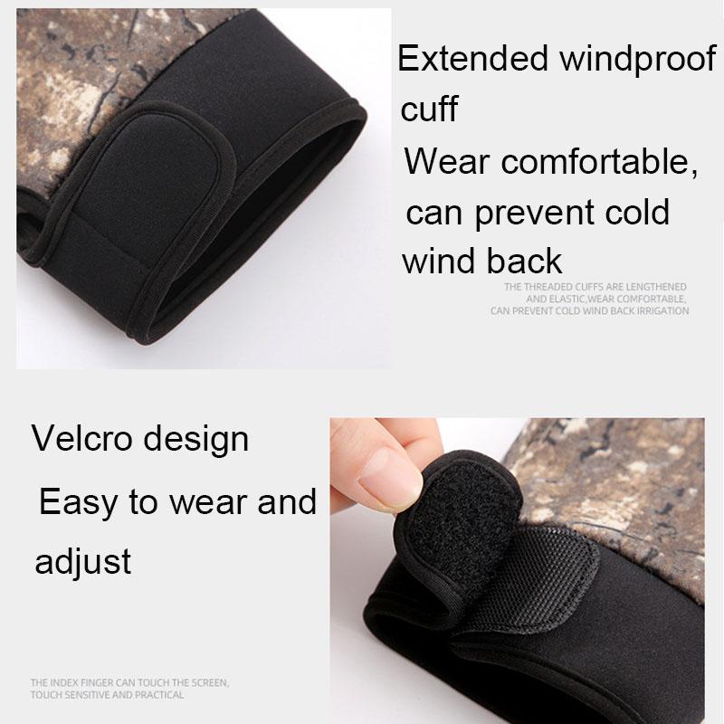 Autumn Winter Warm Outdoor Activity Glove Thickened Cotton Warm Mittens Ski Fishing Bicycle Riding Water Resistant Gloves Non slip