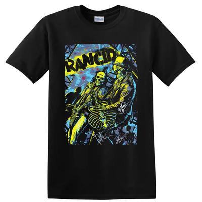 Rancid Punk Rock Band Graphic Skeleton Concert Music T Shirt Alternative Tee