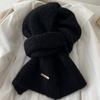 Autumn and Winter Solid Color Thick Warm Knitted Scarf Korean Commuter Gentle and Versatile Non Tassel Scarf
