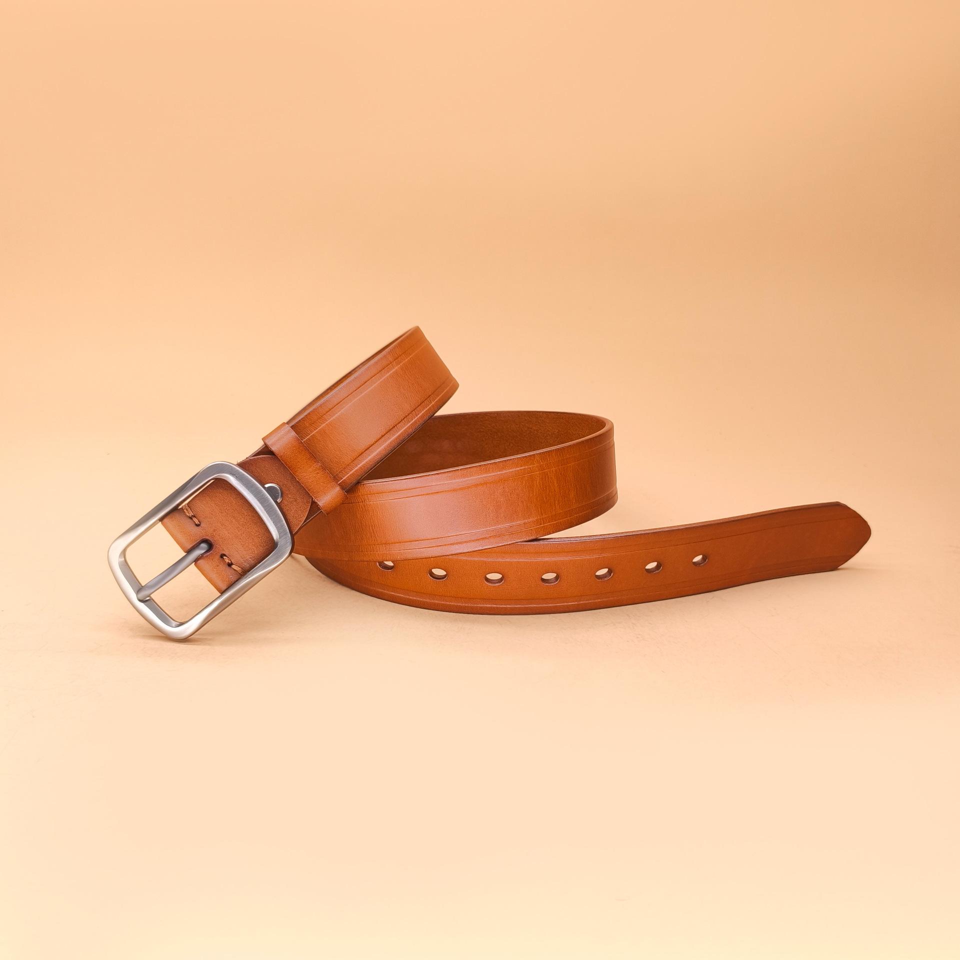 

Мужской ремень с пряжкой в стиле ретро, модный повседневный ремень из натуральной коровьей кожи для джинсов 110cm-125cm верблюд