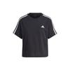 (WMNS) Essentials 3-Stripes Crop T-shirt Asia Sizing 'Black White' Women's HR4913