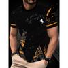 Men's 3D Striped Pattern Printed Short-Sleeved T-Shirt