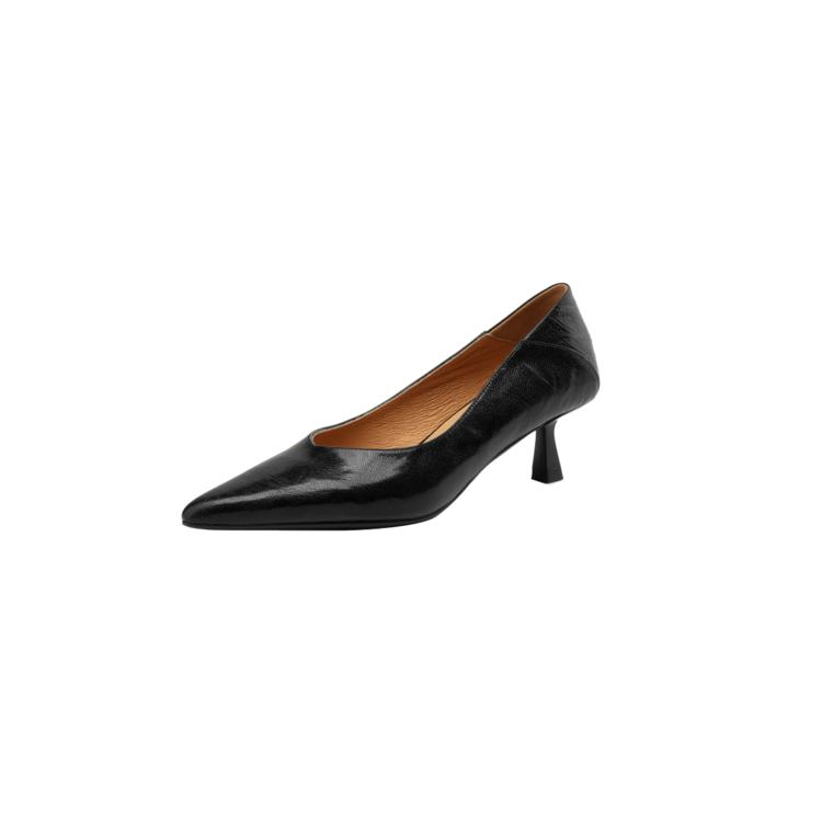 Fashion NEW Spring/Autumn Women Pumps Genuine Leather Shoes for Women Pointed Toe Thin Heel Shoes Cocise Black High Heels Stiletto Heels