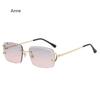 Square Rimless Glasses Trend Metal High-grade Men's and Women's Sunglasses Street SSunglasses Gafas De Sol