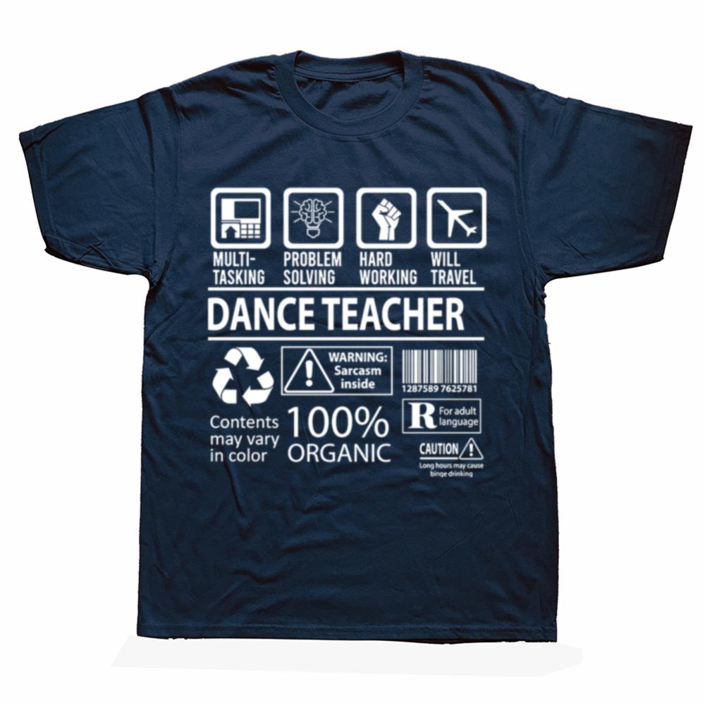 Funny Dance Teacher Multitasking Graphic T-shirts Men Women's Fashion Casual Tshirt 100% Cotton Loose Oversized T Shirt