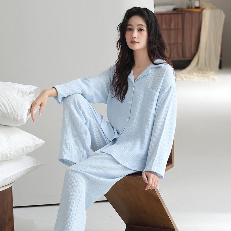 Red Wedding Couple Pajamas: Women's Spring & Autumn Baby Cotton Long Sleeve 2025 Zodiac Year Double Layer Gauze Set