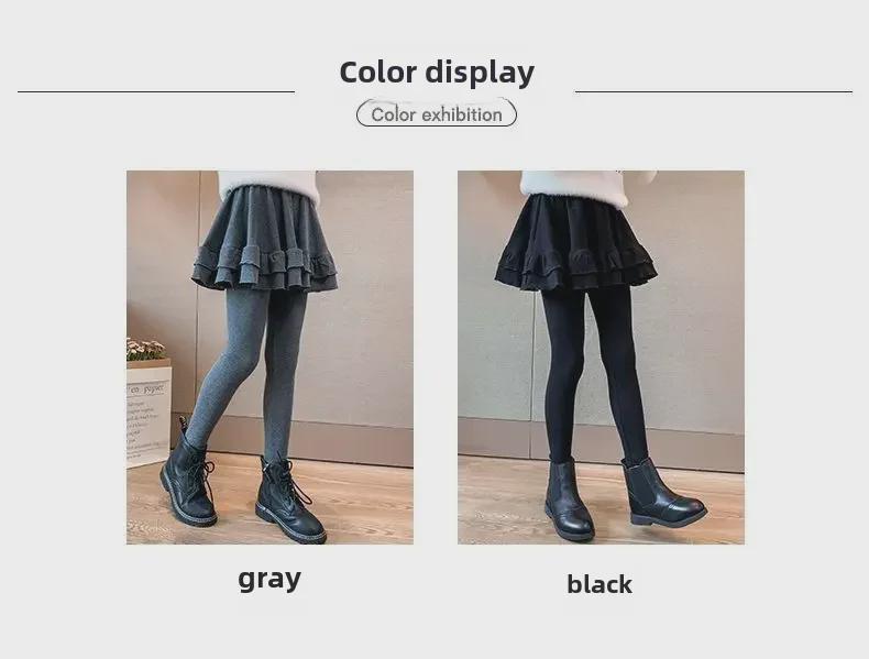 Girls' 2024 Spring/Autumn Korean-Style Trendy Leggings: Stylish Two-in-One Skirt Pants