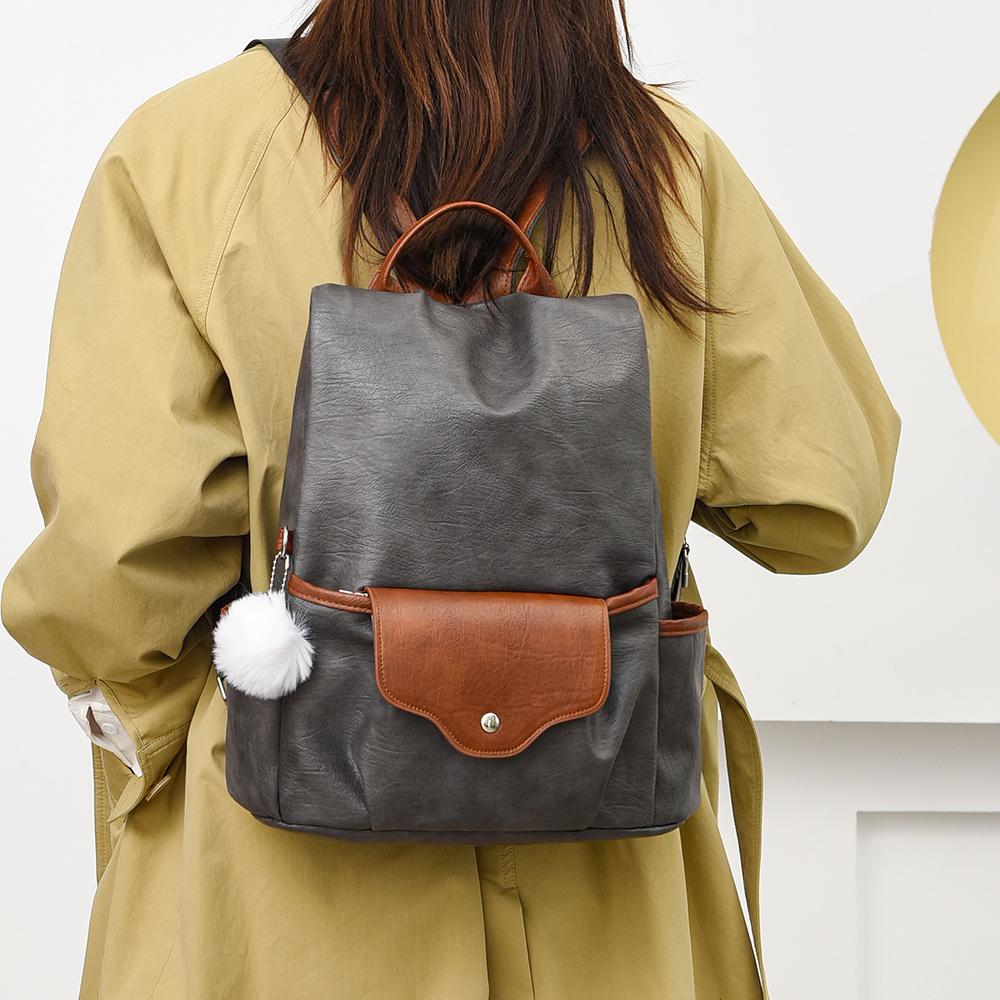 PU Backpack Female Commuter Backpack Student School Bag