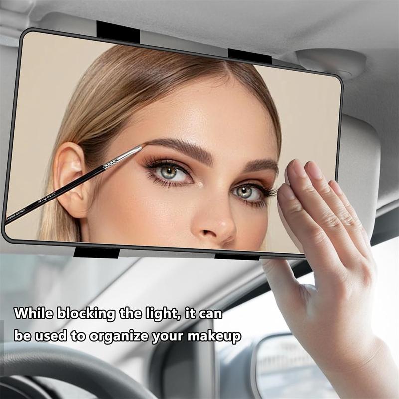 Car Mirror For Sun Visor Large Screen Portable Makeup Mirror Hd Vanity Mirror For Truck Suv Interior Rear View Mirror