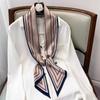 Fashion Print Hair Ribbon Scarf Women Neck Tie Bag Scarfs Satin Silk Skinny Headscarves Ladies Foulard Floral Bands  New