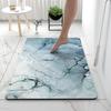 Marble Print Bathroom Rug Diatomaceous Earth Absorbent Entrance Rug Non Slip Door Mat Marbling Floor Mat