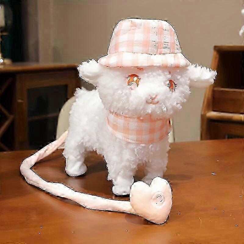 Coleira Elétrica Brinquedo de Cordeiro para Passeio Canta Balança e Aprende a Falar Boneca de Ovelha Presente para o Dia das Crianças