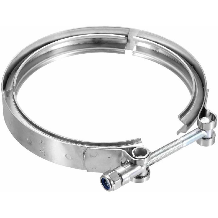 HARFINGTON V Band Clamp 1.5 Inch 304 Stainless Steel V-Band Bolt Clamp for Exhaust Systems Downpipe Exchange Car Accessories, Silver