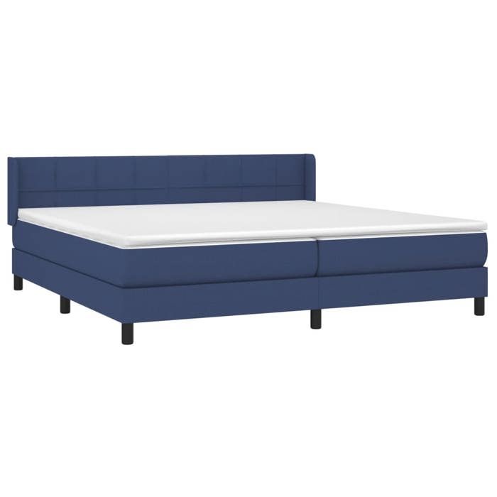 Maison Exclusive - Sommier à lattes de lit avec matelas Bleu 200x200 cm Tissu