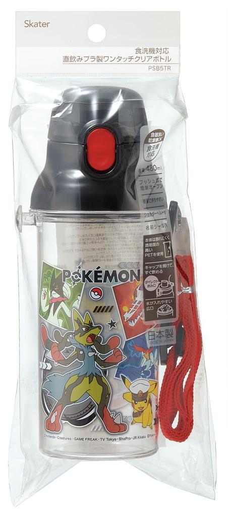 Skater Clear Water Clear Made In Pokemon Size Children's Bottle, 480ml, Plastic, Bottle, Japan, Design, 26, Boys, PSB5TR-A