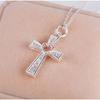 925 Silver Heart Cross Necklace with 5A Zircon for Women Clavicle Chain Jewelry Gift