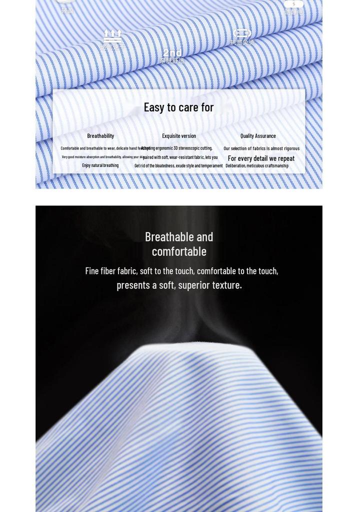 Men's Summer Short-Sleeve Striped Business Casual Shirt