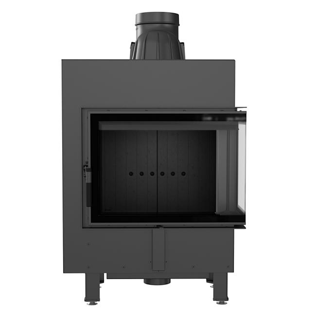 Smart steel fireplace KRATKI LUCY SLIM right 8 kW Ø 160 black thermotec MSK GLASS