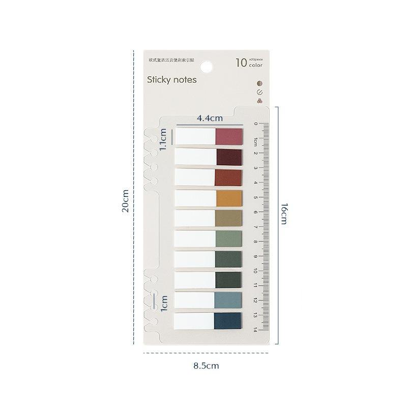 Solid Color Sticky Note Index Label Book Notebook Page Marker Paper Bookmark Tearable Waterproof Stationary Stickers