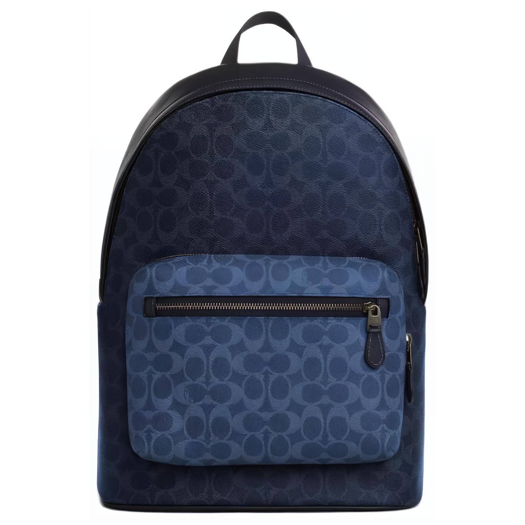 

Coach West 32 Monogram Coated Canvas Backpack Large Men backpack Denim-Blue CBI91-QBY2Y Basic Set (Bag+Dust Bag)