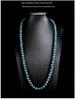 Blue Water Jade Bead Necklace - Ice Type, 6.5mm-12mm Beads, Women's Sweater Chain