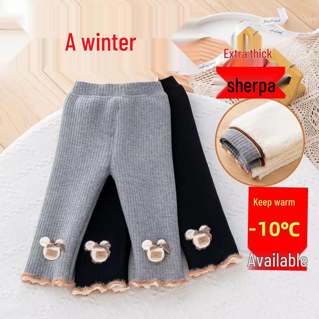 Extra dicke, fleecegefütterte Mädchenleggings – Hohe Taille, kuschelige Winterbekleidung