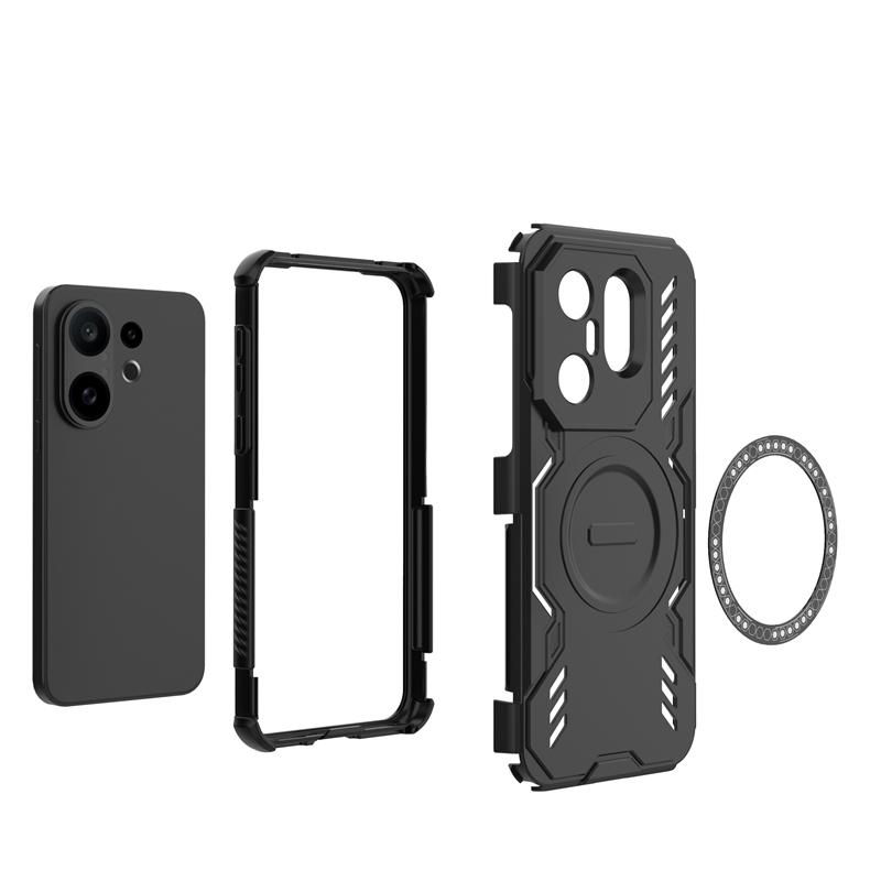 Shockproof Armor Case For Vivo X200 FE Magnetic Adsorption Wireless Charge Cover For Vivo X200 FE Case For Vivo X200 FE Case