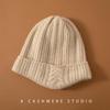 Women's British Style Pure Cashmere Knitted Hat: Solid Color, Ear Protection, Warm for Autumn and Winter.
