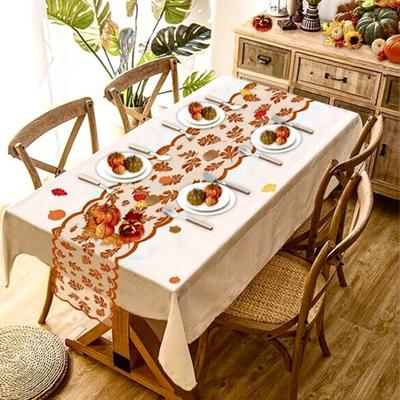 30x180cm Embroidered Maple Leaf Table Runner Easy To Clean Special Event Table Flag Kitchen