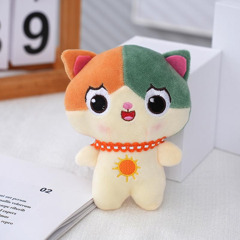

Cat Adorable Velvet Plush Toy Keychain Soft Stuffed Animal Ornament Bag Green