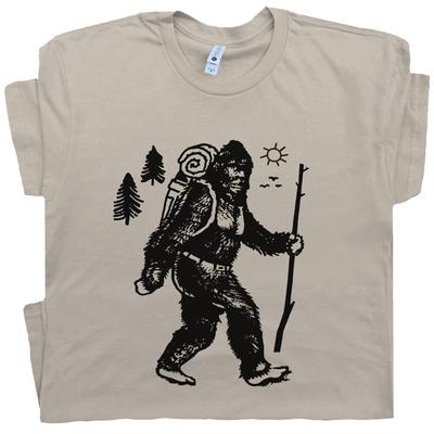 Bigfoot Camping T Shirt Hiker Tee Vintage Yellowstone Yosemite Men National Park