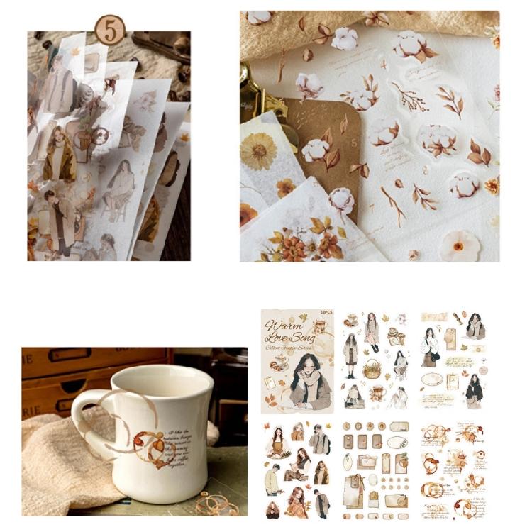 Photocard Scrapbooking Sticker Adhesive Cartoon Sticker Book for Photocards Journal Decoration