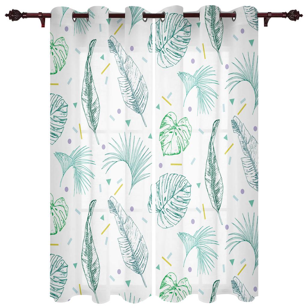 Sommergrün Tropische Pflanze Palmblätter Luxus Heimvorhänge Haushaltswaren Wohnzimmer Schlafzimmer Maßanfertigung