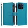 For Honor Play 60 Plus 5G/X7c 5G/X7c 4G/200 Smart 5G Leather Case 9 Card Slots Zipper Wallet Stand Phone Cover with Wrist Strap