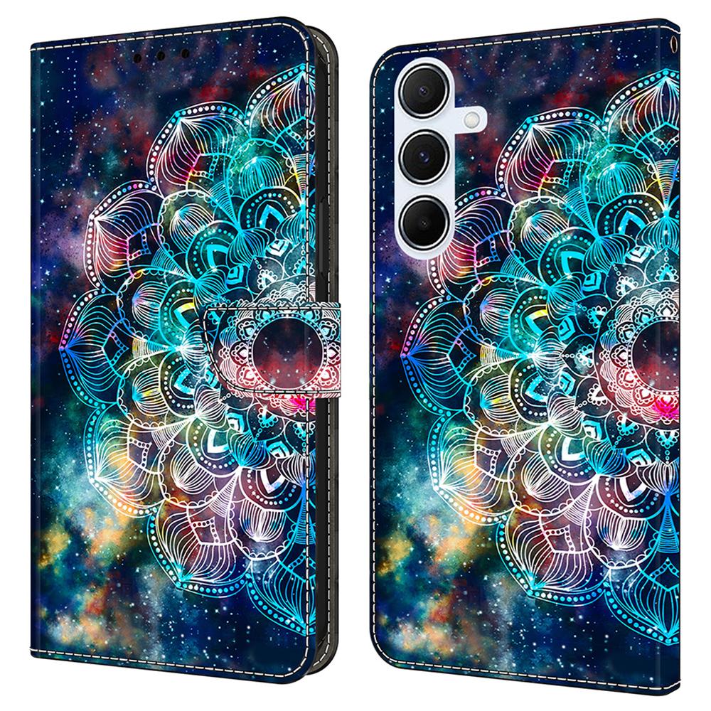 

For Samsung Galaxy A36 5G/A56 5G Case Pattern Printed Protective Cover TPU+PU Leather Flip Phone Case Gyro Flower