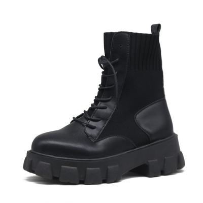 Stivali da Donna Stivali da Moto da Donna Stivaletti Neri a Calzino Stivaletti alla Caviglia Femminili con Plateau Antiscivolo Impermeabili Moda Inverno