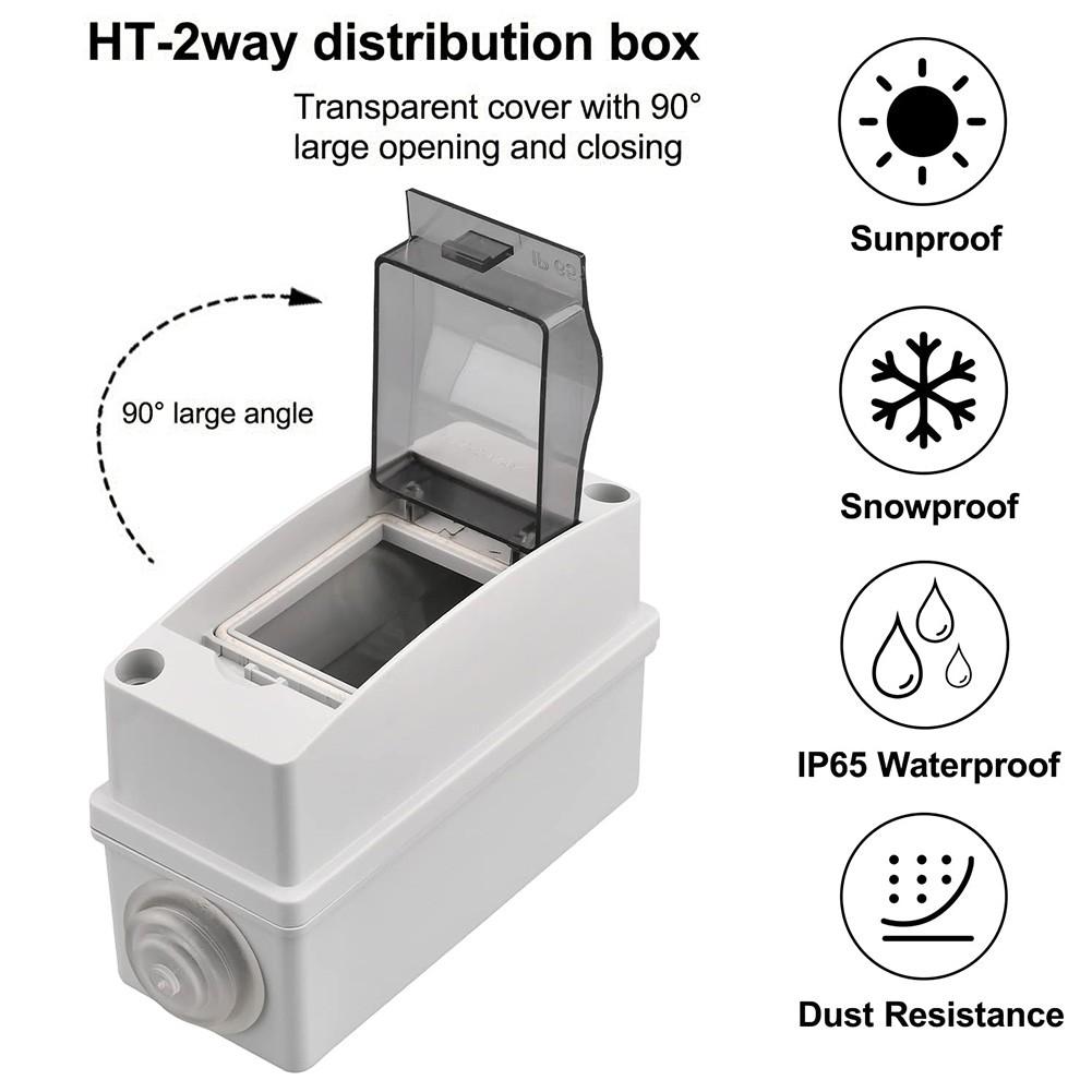 2 Stück Schaltkasten Verteilerkasten IP65-1 Reihe 2 Module Kleinverteiler
