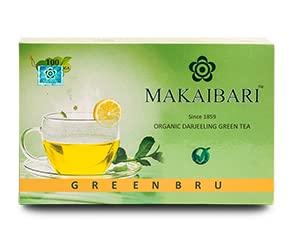 Makaibari Green Bru Darjeeling Premium Green Tea Bags 100 Count Anti Oxidant Refreshing Darjeeling Tea Brew Style