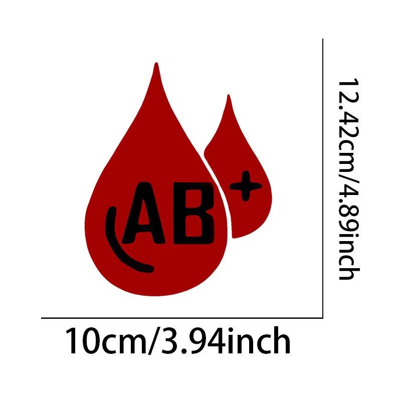 Cool Blood Type Graphic Sticker, Red Blood Drop Waterproof Vinyl Decal, Perfect for Motorcycle Car Helmet Bike Laptop Ornament