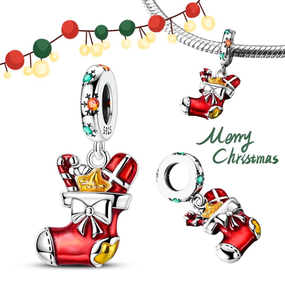 Copper Cute Apple Deer Skewer Decoration Charm Pendant Fit The Brand'S Diy Bracelet Women Christmas Charms For Jewelry Gifts