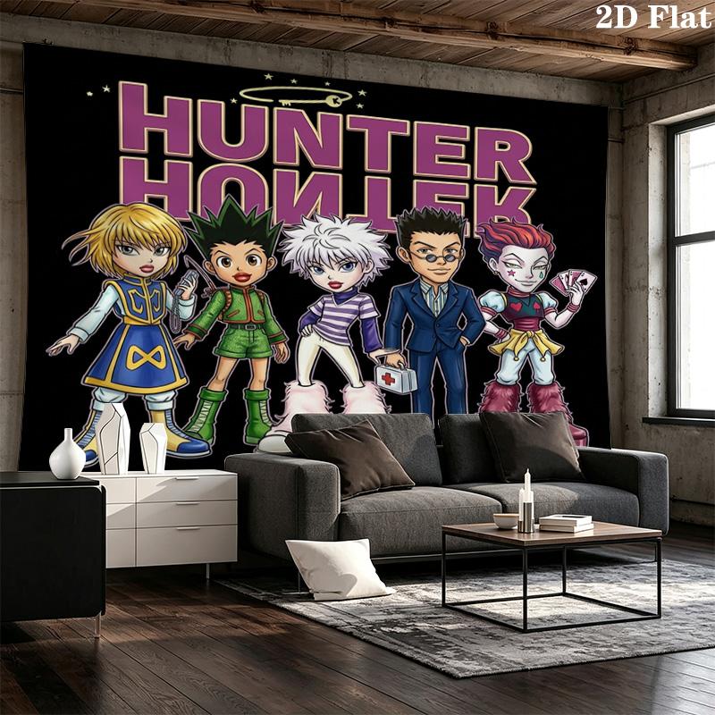 Hunter X Hunter Wall Tapestry Aesthetic Wall Hanging Printed Fabric Blanket Decorative Tapestries For Bedroom Living Room Home Decor