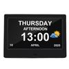 7 Inch Digital Calendar Clock Power Out Memory Auto Dimmable Video Image Playback Calendar Clock with Reminders 12