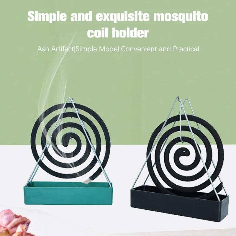 Creative Nordic Style Mosquito Coil Holder With Tray, Iron Spiral Mosquito Repellent Incense Rack Plate For Home Summer Decor