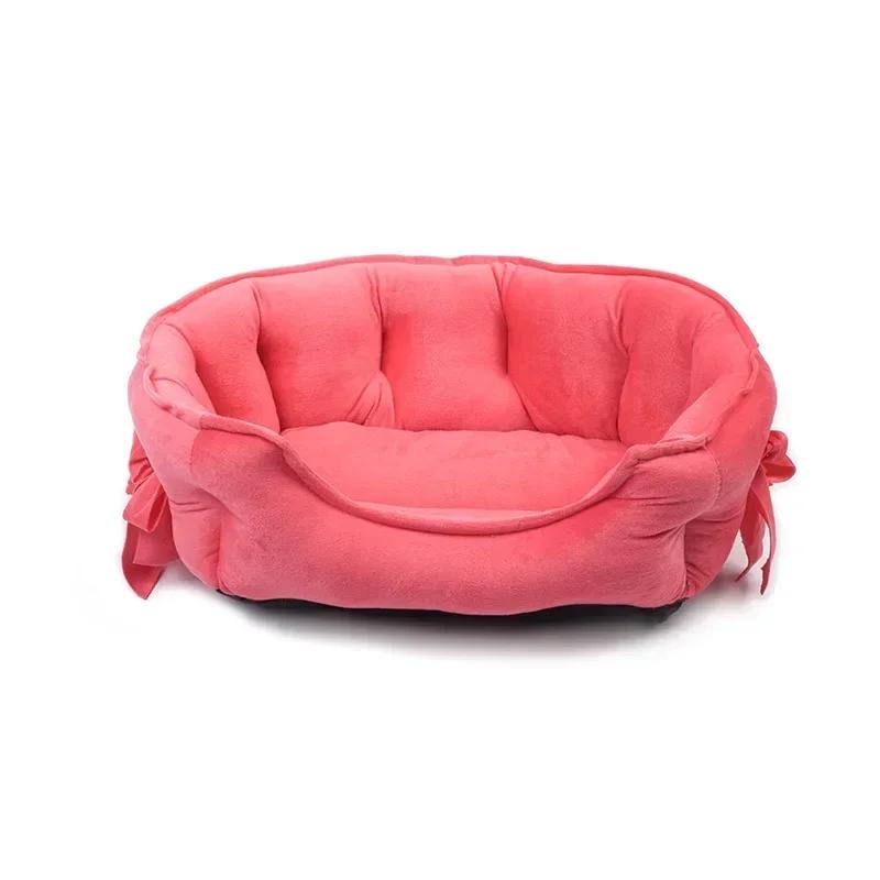 Super Cute Cute Pet Litter Cattery Dog Soft and Comfortable High Elastic PP Cotton Wool Dog Bed Small Dog Sofa for All Seasons