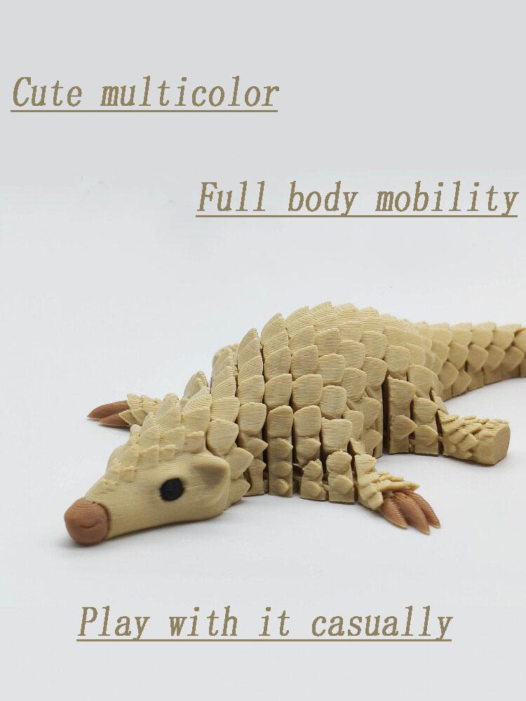 3D Printed Pangolin Toy With Movable Joints Simulated Animal Model For Stress Relief Unique Decompression Tool